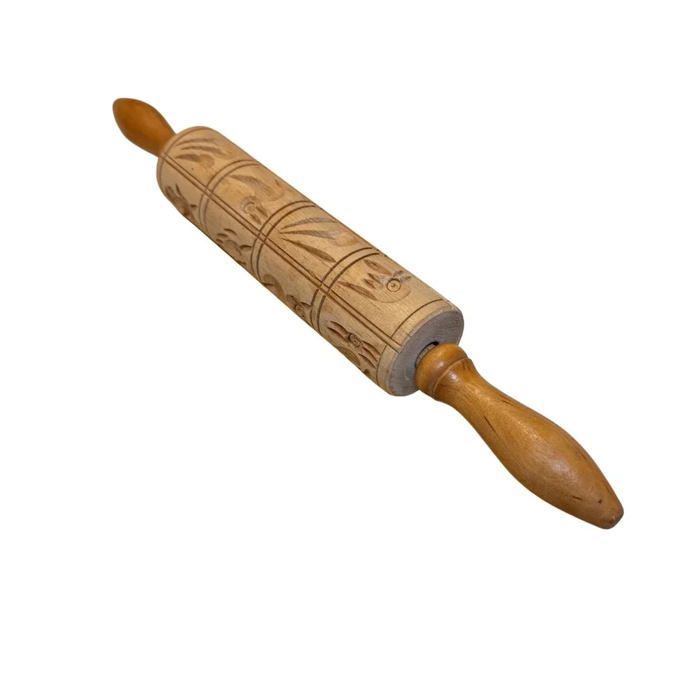 Springerle Carved Wooden Rolling Pin  16